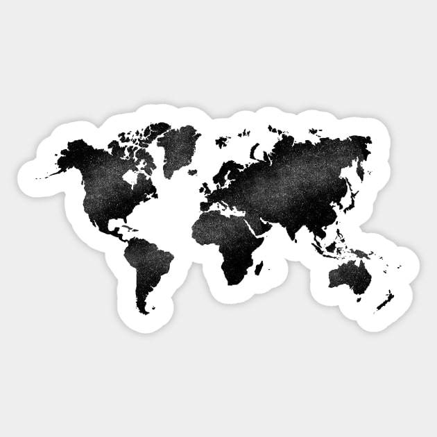 World Map Map Sticker TeePublic